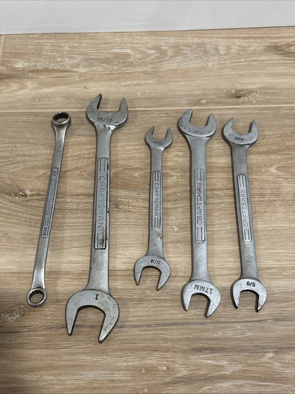 Craftsman Wrenches Set Of 5 Combination Made In USA